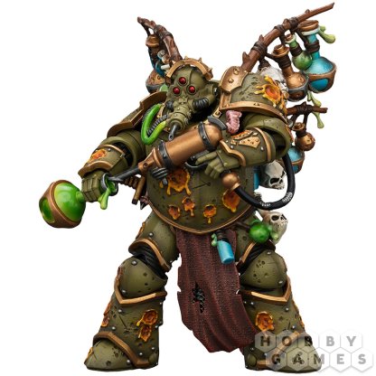 Фигурка JoyToy. Warhammer 40,000: Death Guard Biologus Putrifier with Injector Pistol and Hyper Blight Grenade