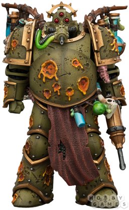 Фигурка JoyToy. Warhammer 40,000: Death Guard Biologus Putrifier with Injector Pistol and Hyper Blight Grenade фото 2