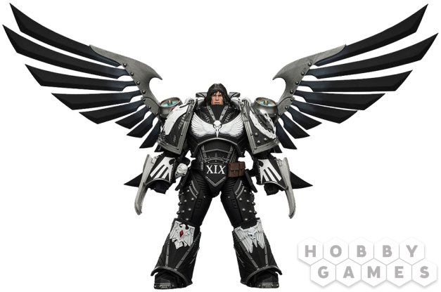 Фигурка JoyToy. Warhammer 30,000: Raven Guard Corvus Corax, Primarch of the XIX Legion with artificer-crafted lightning talons, archaeotech pistols and whip фото 2