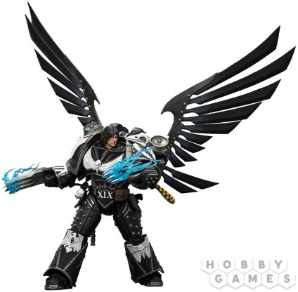 Фигурка JoyToy. Warhammer 30,000: Raven Guard Corvus Corax, Primarch of the XIX Legion with artificer-crafted lightning talons, archaeotech pistols and whip фото 3