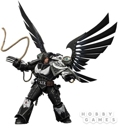 Фигурка JoyToy. Warhammer 30,000: Raven Guard Corvus Corax, Primarch of the XIX Legion with artificer-crafted lightning talons, archaeotech pistols and whip фото 4