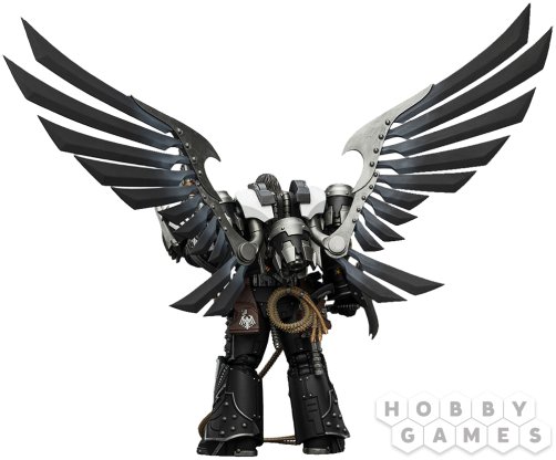 Фигурка JoyToy. Warhammer 30,000: Raven Guard Corvus Corax, Primarch of the XIX Legion with artificer-crafted lightning talons, archaeotech pistols and whip фото 5