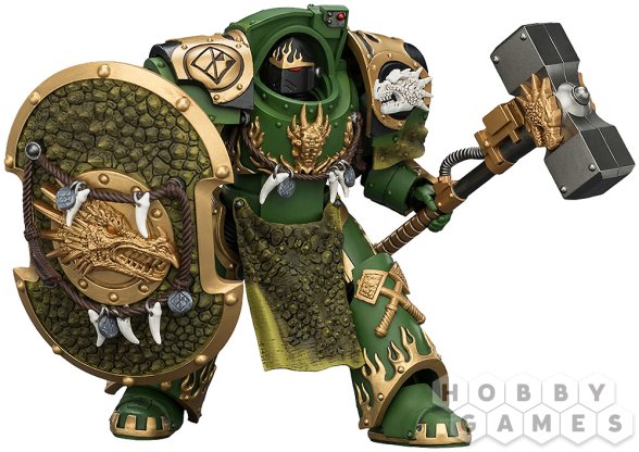 Фигурка JoyToy. Warhammer 30,000: Salamanders Firedrake Terminator 1 with Thunder Hammer and Dragonscale Storm Shield фото 3