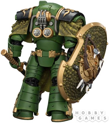 Фигурка JoyToy. Warhammer 30,000: Salamanders Firedrake Terminator 1 with Thunder Hammer and Dragonscale Storm Shield фото 4