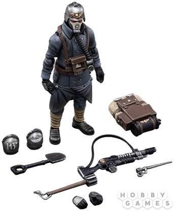 Фигурка JoyToy. Warhammer 40,000: Astra Militarum Death Korps of Krieg Veteran Squad Guardsman фото 3