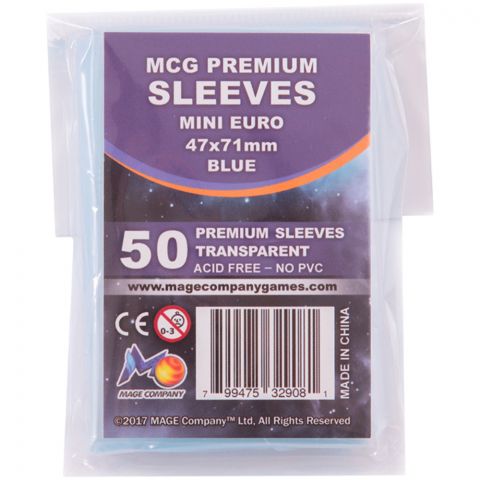 Протекторы MCG Premium Mini Euro: Blue (50 шт., 47x71 мм): прозрачные