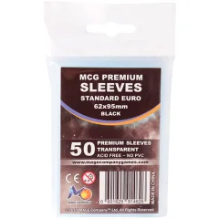 Протекторы MCG Premium Standard Euro: Black (50 шт., 62x95 мм): прозрачные