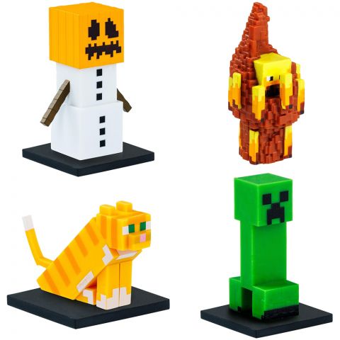 Набор коллекционных фигурок-топперов Minecraft: Снежный голем, ифрит, крипер, кот (5 шт.)