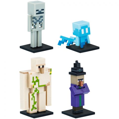 Набор коллекционных фигурок-топперов Minecraft: Тихоня, железный голем, скелет, ведьма (5 шт.)