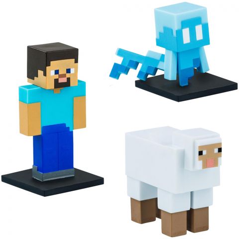Набор коллекционных фигурок-топперов Minecraft: Стив, овца, тихоня (3 шт.)
