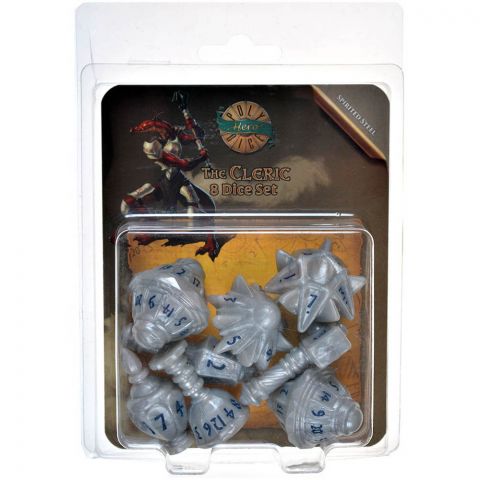 Набор кубиков PolyHero: Cleric 8 Dice Set (Spirited Steel)