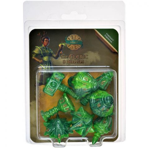 Набор кубиков PolyHero: Cleric 8 Dice Set (Verdant Viridian)