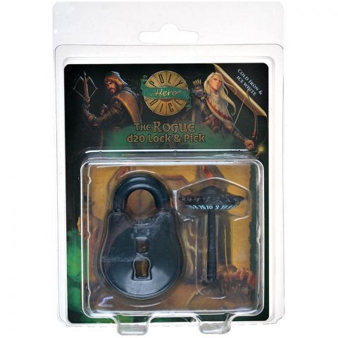 Набор кубиков PolyHero: Rogue d20 Lock and Pick Set (Cold Iron and Ice White)