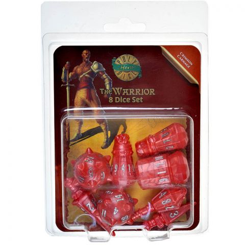 Набор кубиков PolyHero: Warrior 8 Dice Set (Crimson Carnage)