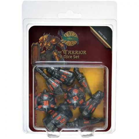 Набор кубиков PolyHero: Warrior 8 Dice Set (Steel Grey)