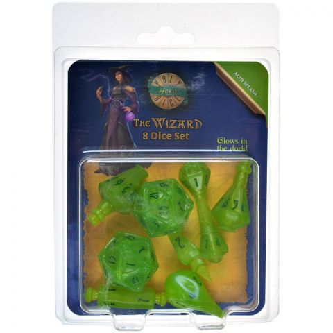 Набор кубиков PolyHero: Wizard 8 Dice Set (Acid Splash)