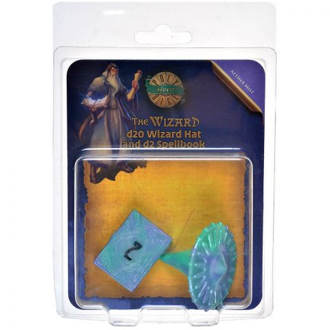 Набор кубиков PolyHero: Wizard d20 Wizard Hat and d2 Spellbook (Aether Mist)