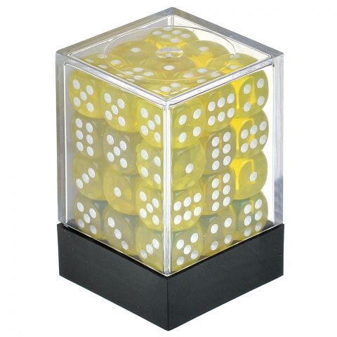 Набор стандартных кубиков D6 Stuff-Pro, 36 шт. (12 мм, прозрачные жёлтые)