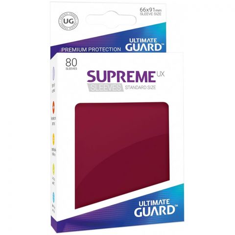 Протекторы Ultimate Guard Supreme UX (80 шт., 66x91 мм): тёмно-красные
