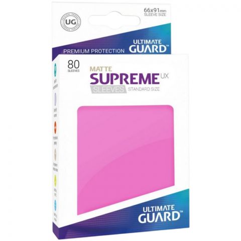 Протекторы Ultimate Guard Matte Supreme UX (80 шт., 66x91 мм): розовые матовые