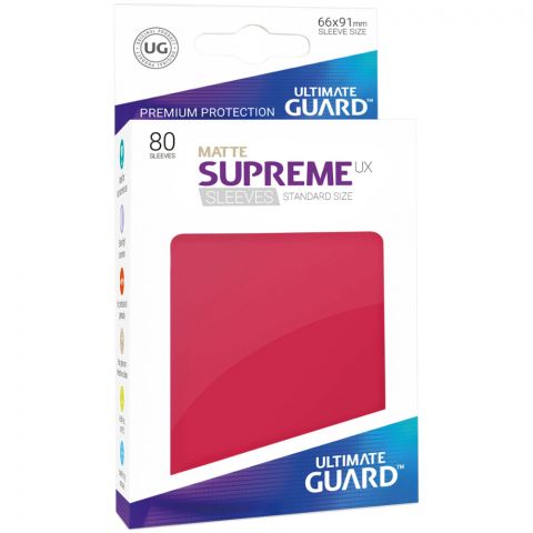 Протекторы Ultimate Guard Matte Supreme UX (80 шт., 66x91 мм): красные матовые