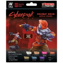 Набор красок Vallejo Cyberpunk Red: Combat Zone 72.307