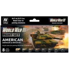 Набор красок Vallejo Model Color: WWIII American Armour & Infantry 70.220