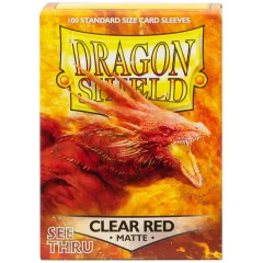 Протекторы Dragon Shield (100 шт., 63x88 мм): прозрачные матовые красные