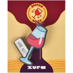 Деревянный значок Zufa "Wine Not"