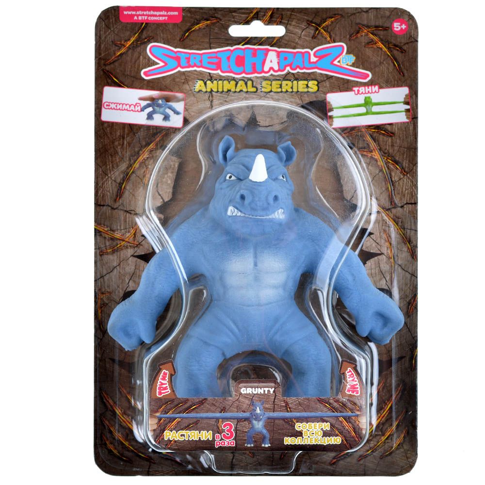 Best Toy Forever Игрушка-тянучка Stretchapalz Animal Series: носорог Grunty 939436-3