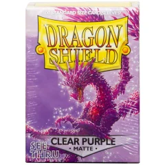 Протекторы Dragon Shield (100 шт., 63х88 мм): прозрачные матовые пурпурные