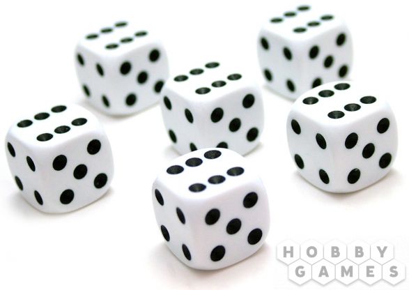 Кубик d6 &quot;Непрозрачный&quot; (12мм): Белый