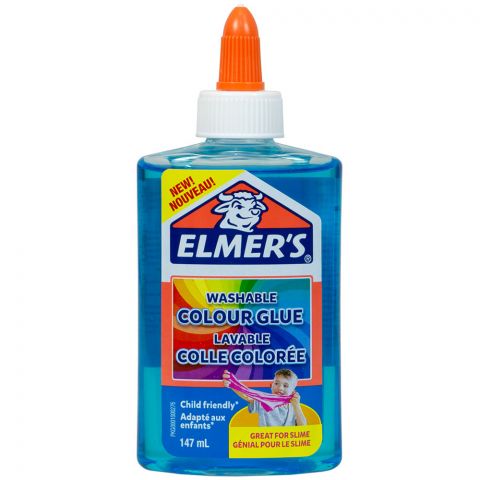 Клей Elmers Clear для слаймов: голубой полупрозрачный