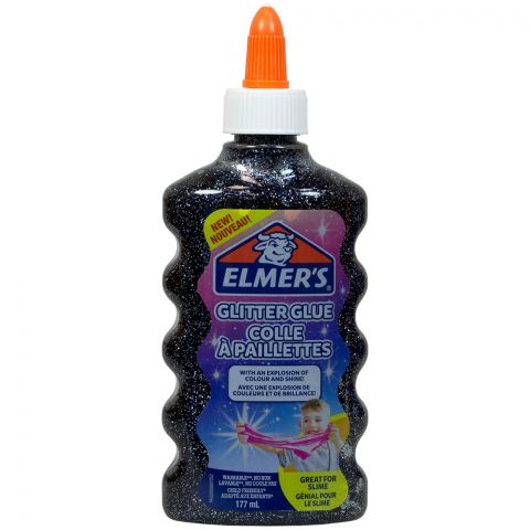 Клей Elmers Glitter для слаймов: чёрный
