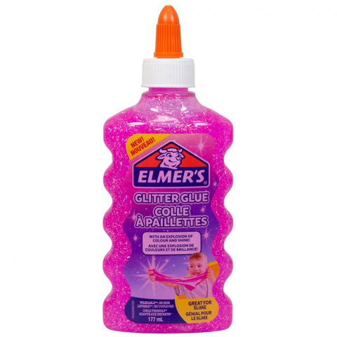Клей Elmers Glitter для слаймов: розовый