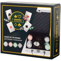 Набор из 100 фишек для покера с номиналом