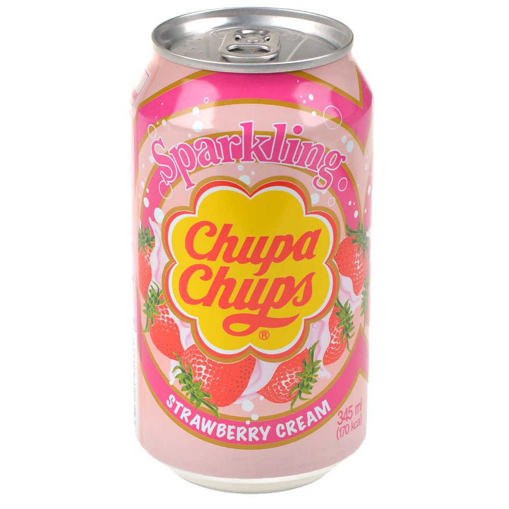 

Напиток газированный Chupa Chups: клубничный крем, 345 мл