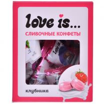 Сливочные жевательные конфеты Love is: клубника