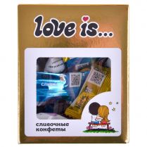 Сливочные жевательные конфеты Love is: ассорти (золото)