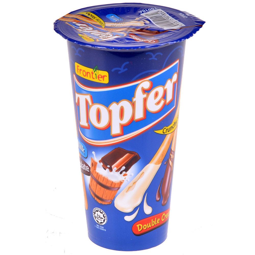 Бисквитные палочки Topfer Frontier с шоколадным и молочным кремом