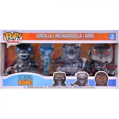 Фигурка Funko POP! Movies. Godzilla vs. Kong: Godzilla, Mechagodzilla, Kong 3 pack
