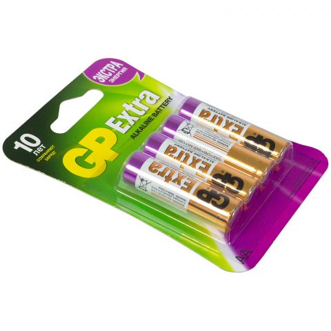 GP: Батарейка Extra Alkaline 15А AA - 4 шт.