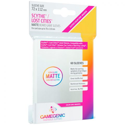 Протекторы Gamegenic Matte для Scythe или Lost Cities матовые (60 шт., 72x112 мм)
