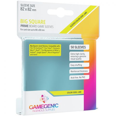 Протекторы Gamegenic Prime прозрачные (50 шт., 82x82 мм)