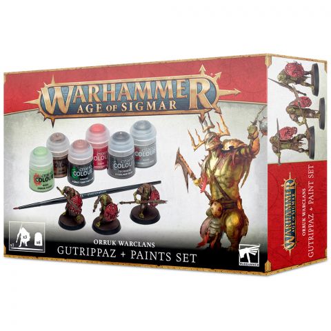 Age of Sigmar: Orruk Warclans Gutrippaz + Paints Set 