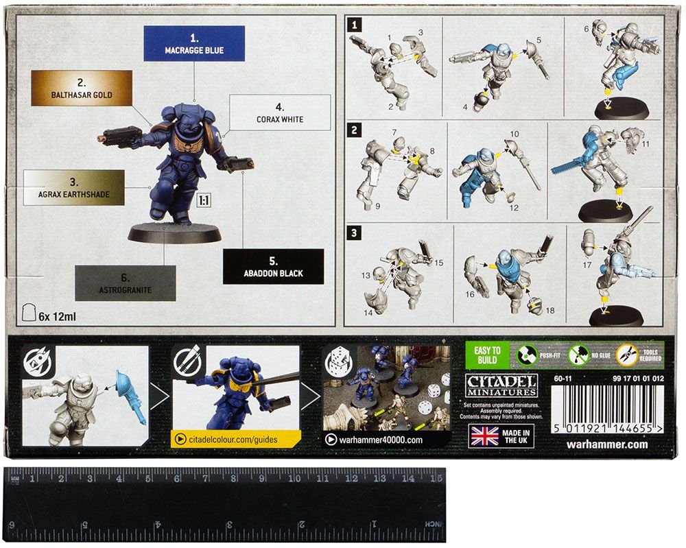 Набор миниатюр Warhammer Games Workshop Space Marines Assault Intercessors and Paint Set 60-11 - фото 2