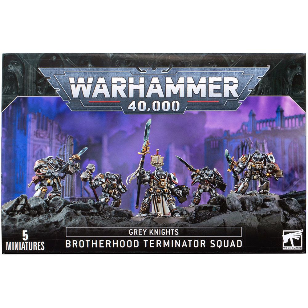 Набор миниатюр Warhammer Games Workshop Grey Knights: Brotherhood Terminator Squad 57-09 - фото 1