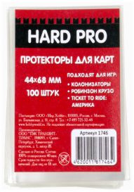 Протекторы HardPro (100 шт., для карт 44x68 мм): стандарт прозрачные