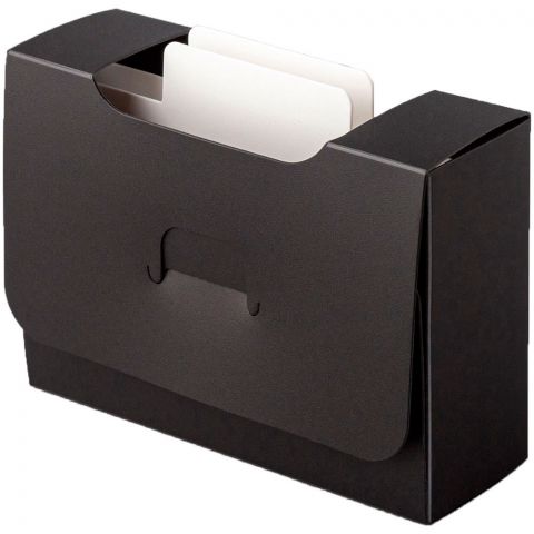 Картотека UniqCardFile Standart (чёрная, 30 мм, 45+ карт)