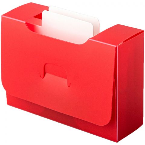 Картотека UniqCardFile Standart (красная, 30 мм, 45+ карт)